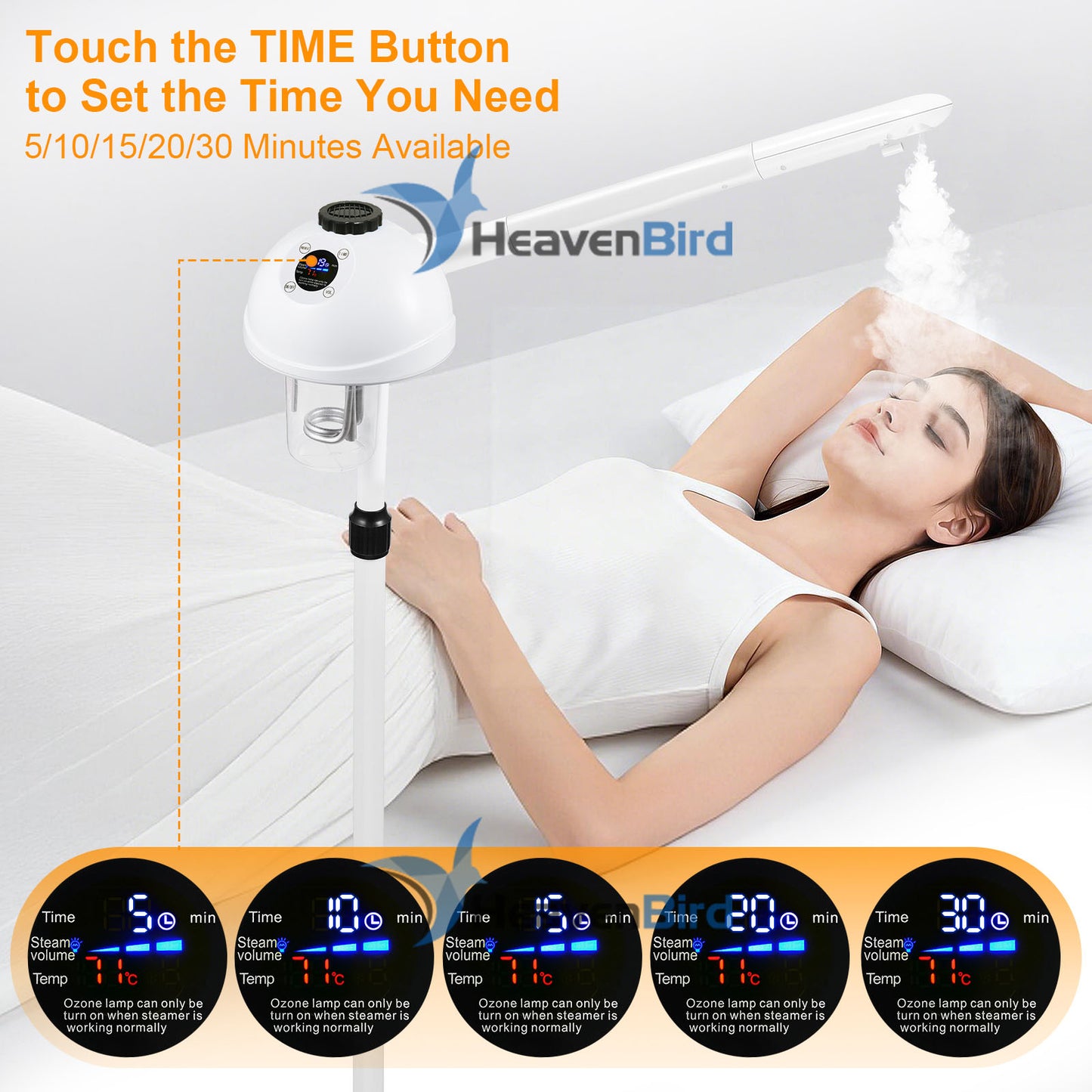 Professional Facial Steamer, Vaporizador Facial with Mist Adjustable & Timer, Ionic Steam Intensity Adjustable & Movable Arm, Preheating Esthetician Steamer, Home Beauty Salon SPA