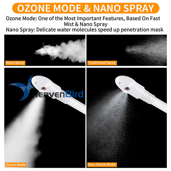 Nano Ionic Facial Steamer Portable Face Steamer with LCD Screen Extendable 360° Rotating Arm Rotatable Nozzle Hot Mist Function for Personal Care at Home or Salon