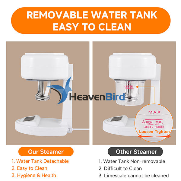 Nano Ionic Facial Steamer Portable Face Steamer with LCD Screen Extendable 360° Rotating Arm Rotatable Nozzle Hot Mist Function for Personal Care at Home or Salon