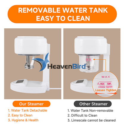 Nano Ionic Facial Steamer Portable Face Steamer with LCD Screen Extendable 360° Rotating Arm Rotatable Nozzle Hot Mist Function for Personal Care at Home or Salon