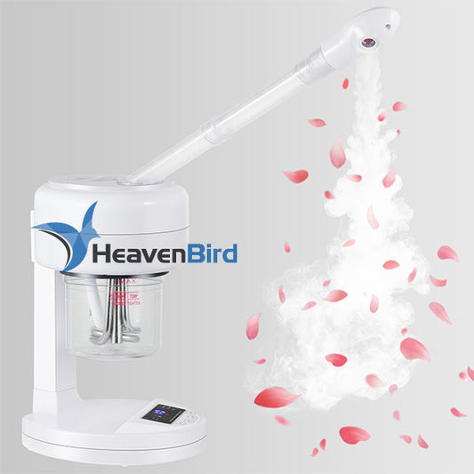 Nano Ionic Facial Steamer Portable Face Steamer with LCD Screen Extendable 360° Rotating Arm Rotatable Nozzle Hot Mist Function for Personal Care at Home or Salon