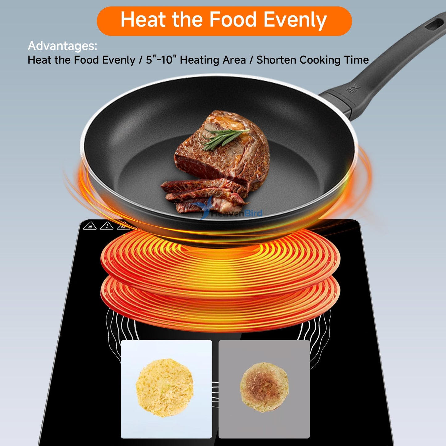 Portable Induction Burner 1800W Large 8 Heating Coi  Hot Plate Countertop Burner with Touch Panel Power & Temp Adjustable Hot Plate Cooker with 4-Hour Timerl