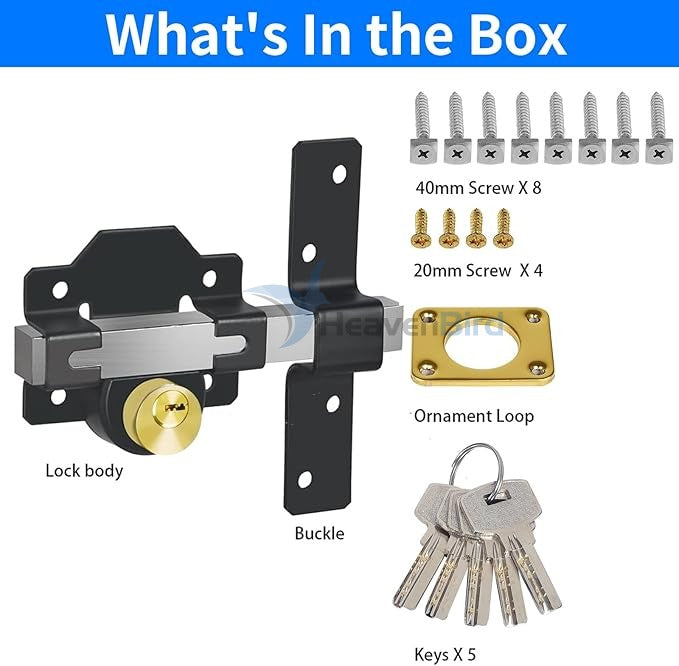 50mm/70mm Double Locking Stainless Steel Rimlock for Garage Door or Wooden Gate