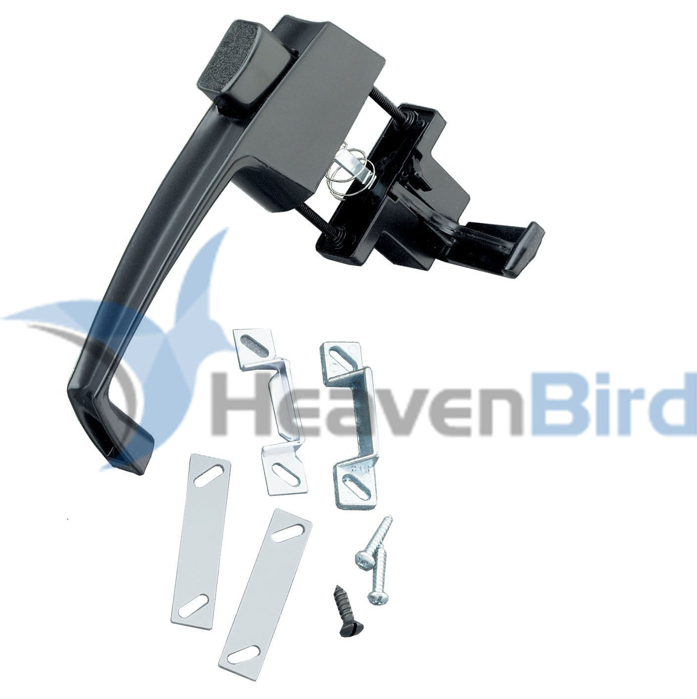 Screen and Storm Door Push Button Latch Set with Night Lock