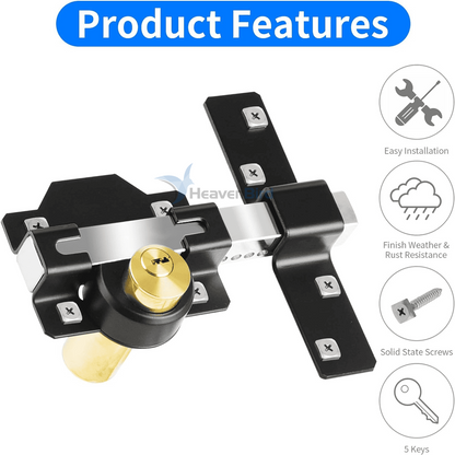 50mm/70mm Double Locking Stainless Steel Rimlock for Garage Door or Wooden Gate