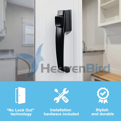 Screen and Storm Door Push Button Latch Set with Night Lock