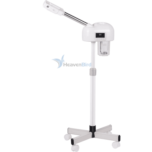 Professional Facial Steamer for Clean Skin LCD Display, Facial Steamer for Esthetician Use at Home & Salon Spa with Hot Mist Timer Function Adjustable Height & Rolling Wheels