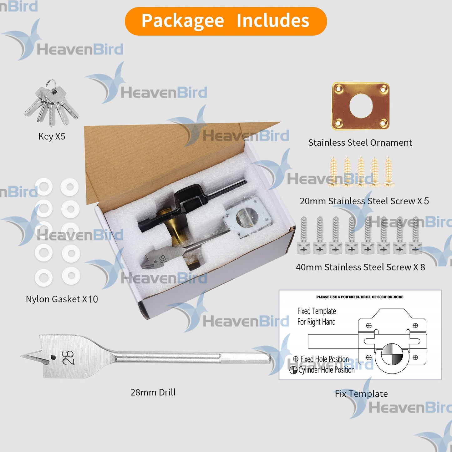 50mm/70mm Double Locking Stainless Steel Rimlock for Garage Door or Wooden Gate