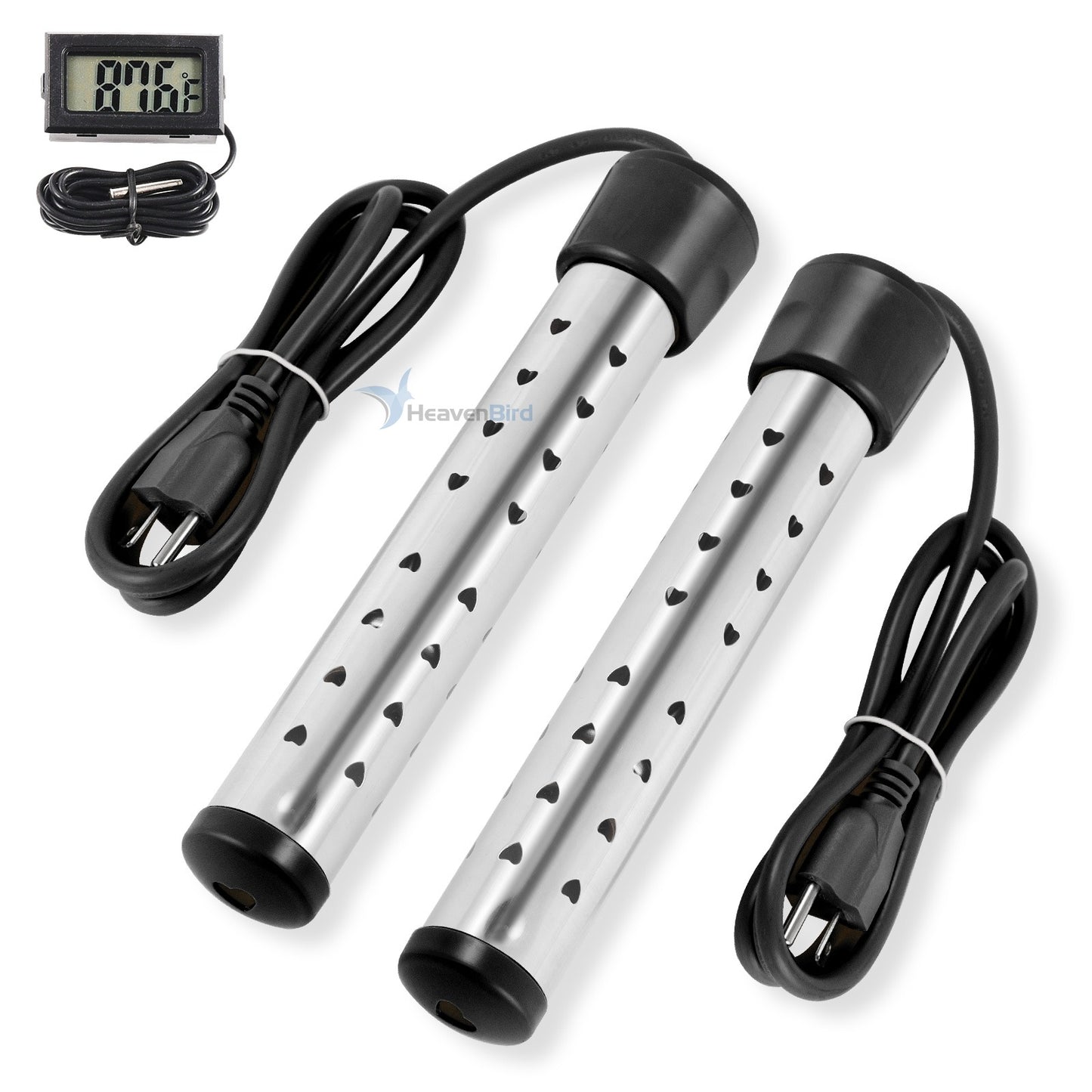 Portable Immersion Water Heater with Stainless Steel Cover Anti-scalding Bucket Heater Quick Heating Immersion Heater for Indoor & Outdoor