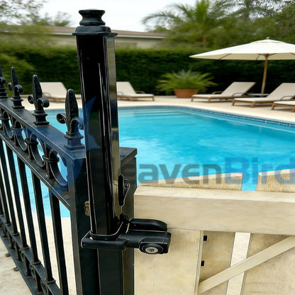 22 Inch Magnetic Pool Gate Latch, Heavy Duty Vertical Self-Locking, Black