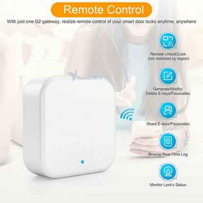 G2 Gateway for TT/DD Lock App, Gateway for Smart Door Lock with Remote Control, Only Work 2.4G Wi-Fi, Compatible with Alexa Voice Control