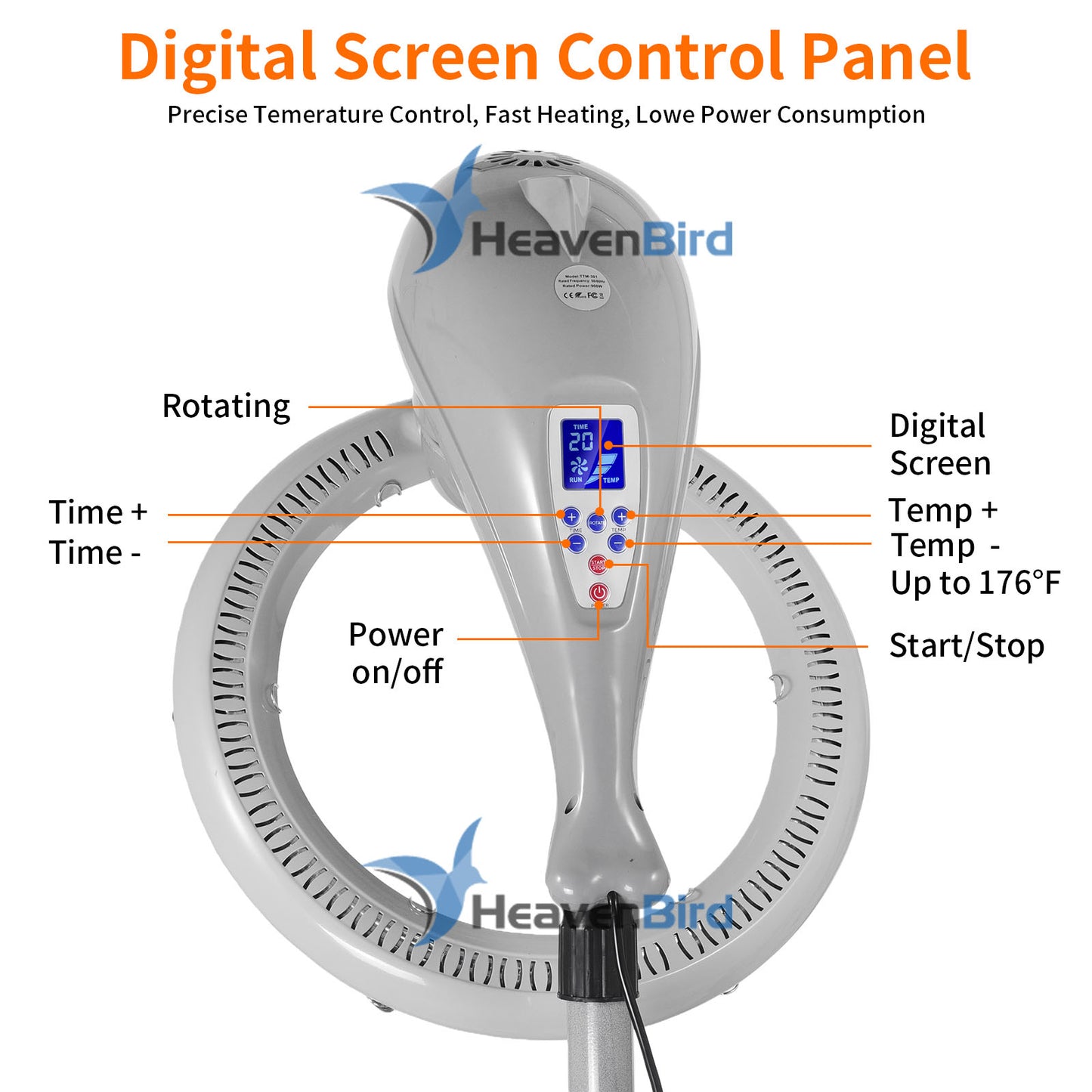 Stand Hair Dryer, Orbiting Rotating Hair Processor, Hair Dryer Accelerator, Perm Styling ,Grey