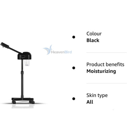 Professional Facial Steamer for Clean Skin LCD Display, Facial Steamer for Esthetician Use at Home & Salon Spa with Hot Mist Timer Function Adjustable Height & Rolling Wheels