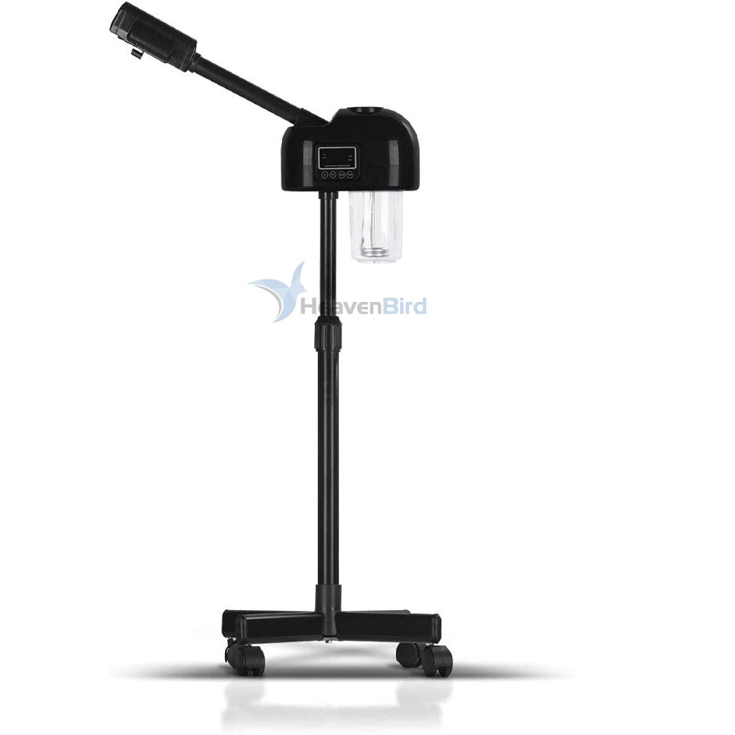 Professional Facial Steamer for Clean Skin LCD Display, Facial Steamer for Esthetician Use at Home & Salon Spa with Hot Mist Timer Function Adjustable Height & Rolling Wheels