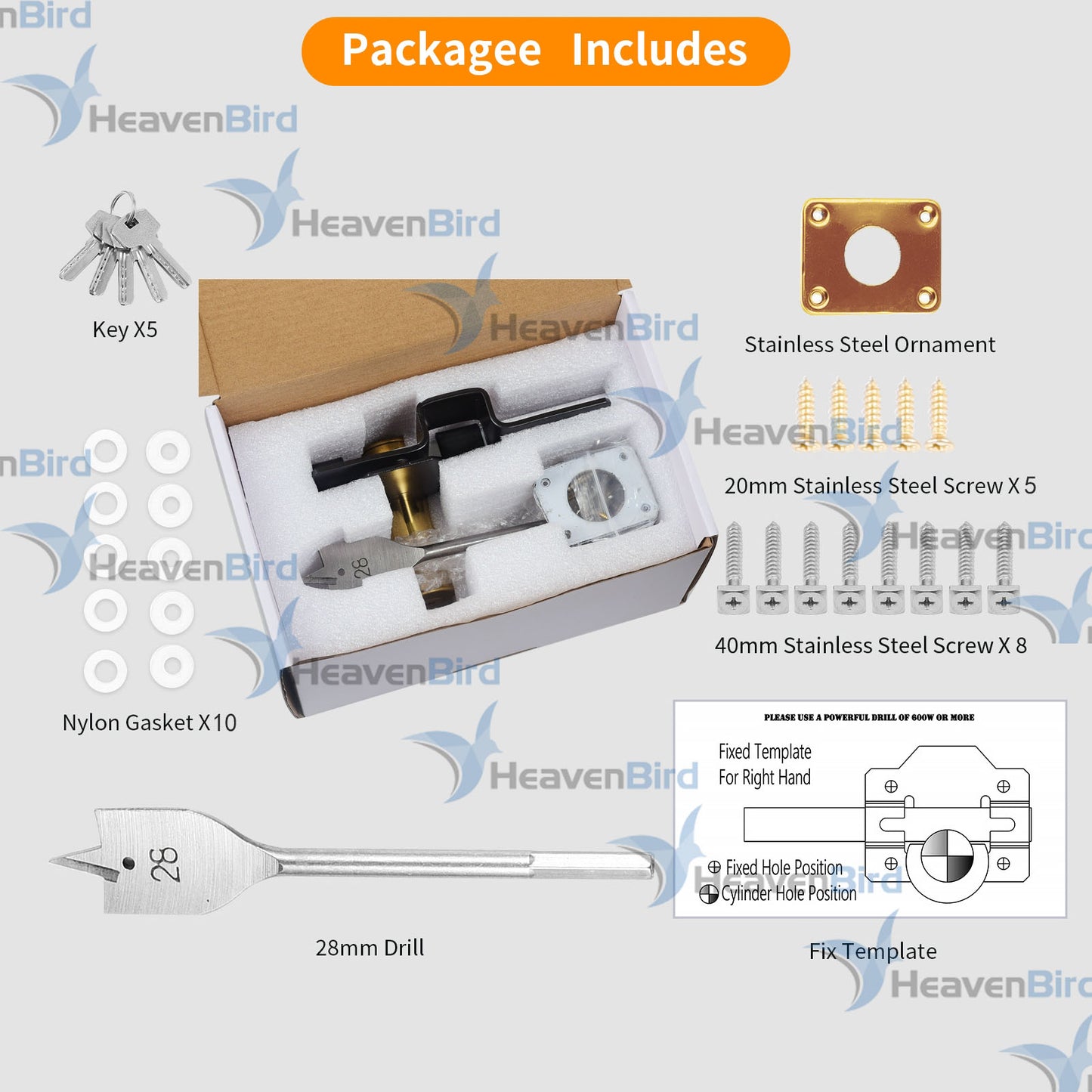 50mm/70mm Double Locking Stainless Steel Rimlock for Garage Door or Wooden Gate