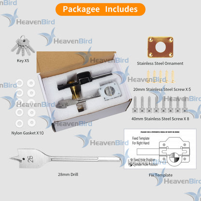 50mm/70mm Double Locking Stainless Steel Rimlock for Garage Door or Wooden Gate