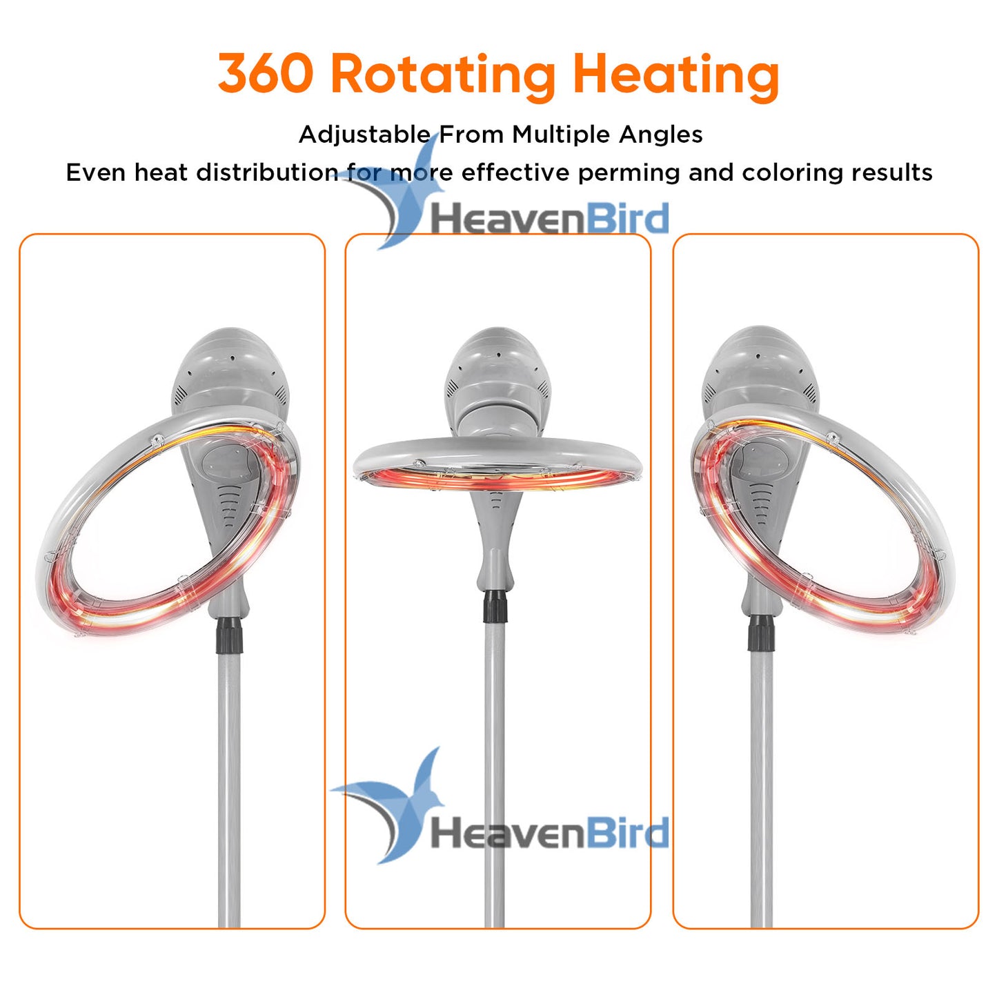 Stand Hair Dryer, Orbiting Rotating Hair Processor, Hair Dryer Accelerator, Perm Styling ,Grey