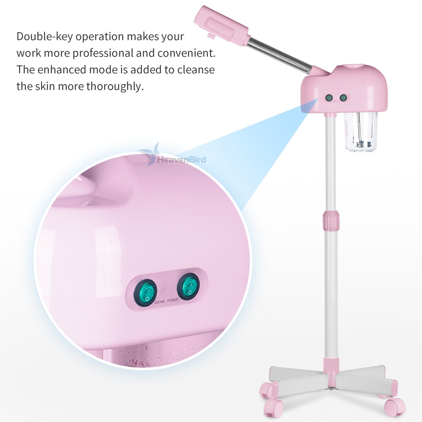 Professional Facial Steamer Vaporizador Facial Steamer for Esthetician Vapor Face Steamer Pink