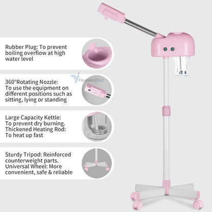 Professional Facial Steamer Vaporizador Facial Steamer for Esthetician Vapor Face Steamer Pink