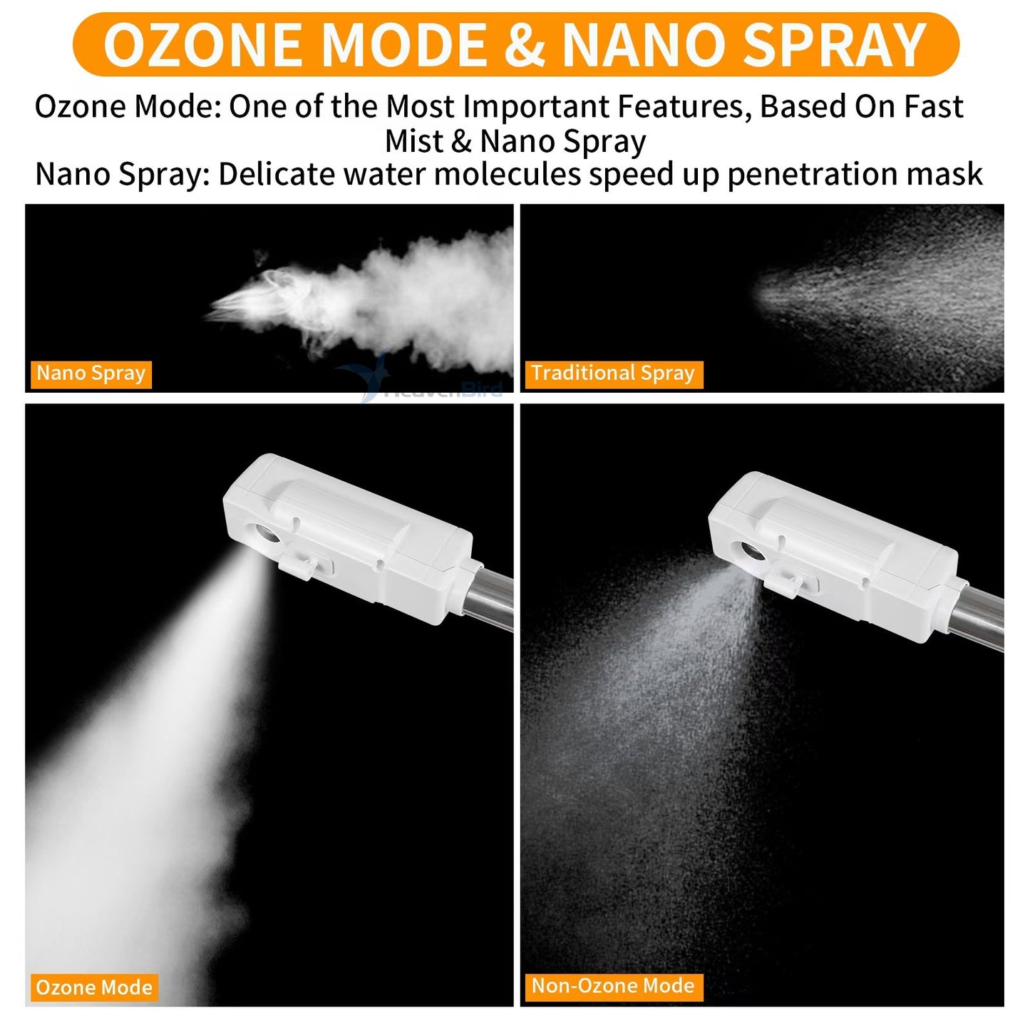 Stand Professional Ozone Facial Steamer with Touch Control Detachable Adjustable Height & Rolling Base 360° Rotatable Nozzle Hot Mist Function Use for Home Salon SPA