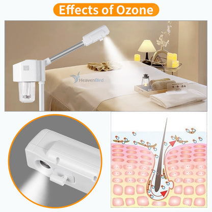 Stand Professional Ozone Facial Steamer with Touch Control Detachable Adjustable Height & Rolling Base 360° Rotatable Nozzle Hot Mist Function Use for Home Salon SPA
