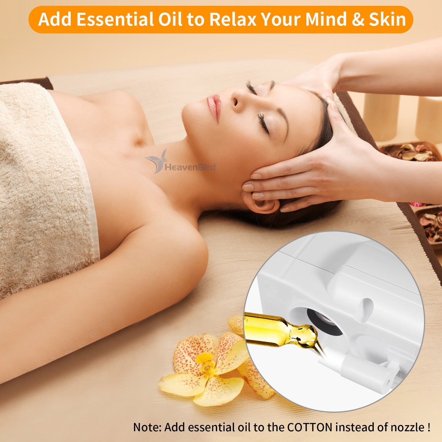 Stand Professional Ozone Facial Steamer with Touch Control Detachable Adjustable Height & Rolling Base 360° Rotatable Nozzle Hot Mist Function Use for Home Salon SPA