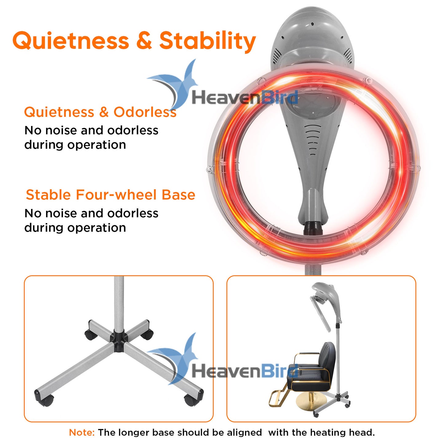 Stand Hair Dryer, Orbiting Rotating Hair Processor, Hair Dryer Accelerator, Perm Styling ,Grey