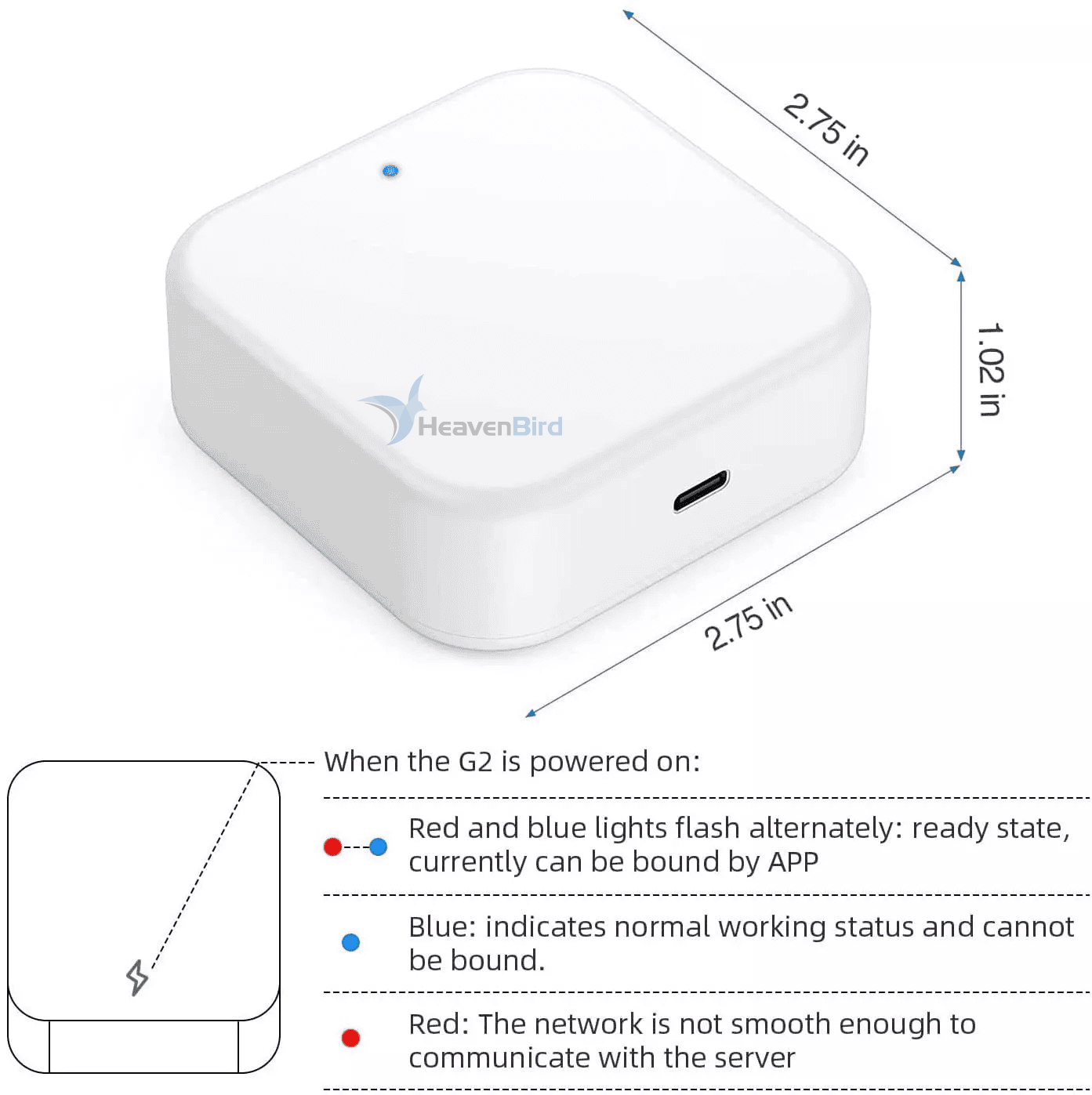 G2 Gateway for TT/DD Lock App, Gateway for Smart Door Lock with Remote Control, Only Work 2.4G Wi-Fi, Compatible with Alexa Voice Control