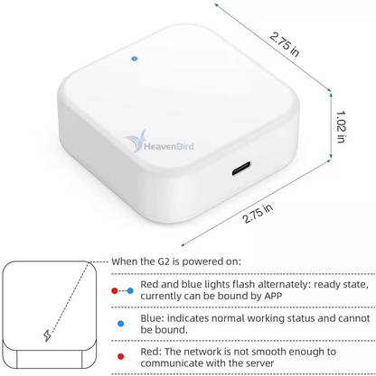 G2 Gateway for TT/DD Lock App, Gateway for Smart Door Lock with Remote Control, Only Work 2.4G Wi-Fi, Compatible with Alexa Voice Control