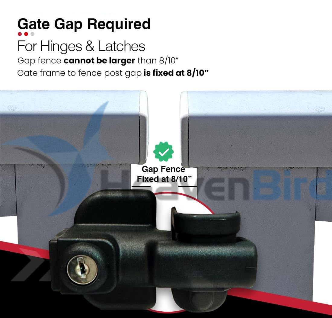 22 Inch Magnetic Pool Gate Latch, Heavy Duty Vertical Self-Locking, Black