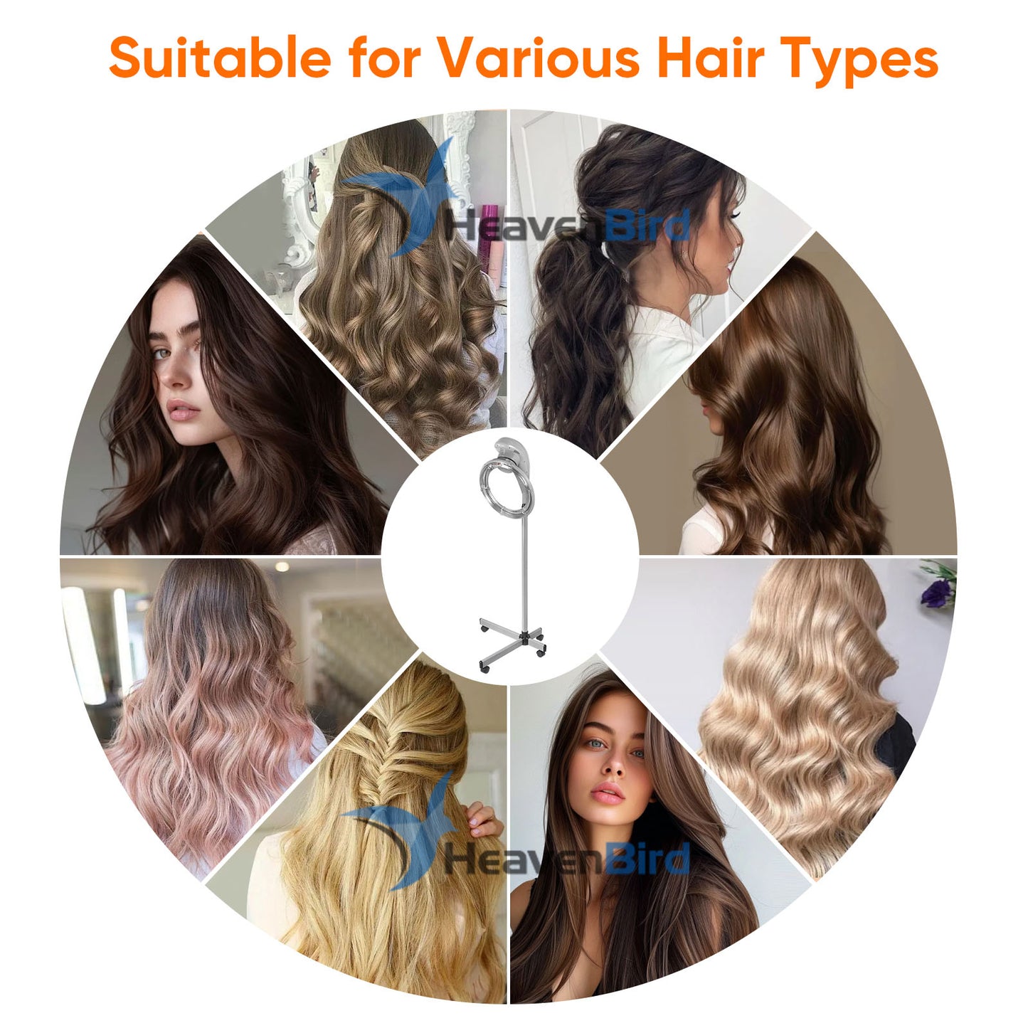 Stand Hair Dryer, Orbiting Rotating Hair Processor, Hair Dryer Accelerator, Perm Styling ,Grey