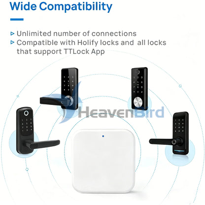 G2 Gateway for TT/DD Lock App, Gateway for Smart Door Lock with Remote Control, Only Work 2.4G Wi-Fi, Compatible with Alexa Voice Control