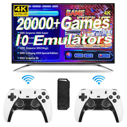 Wireless Retro Game Console Built-in 20,000 Games 10 Emulators Plug & Play Video Game Console 64G TV Game Stick Dual 2.4G Wireless Controllers