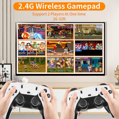 Wireless Retro Game Console Built-in 20,000 Games 10 Emulators Plug & Play Video Game Console 64G TV Game Stick Dual 2.4G Wireless Controllers