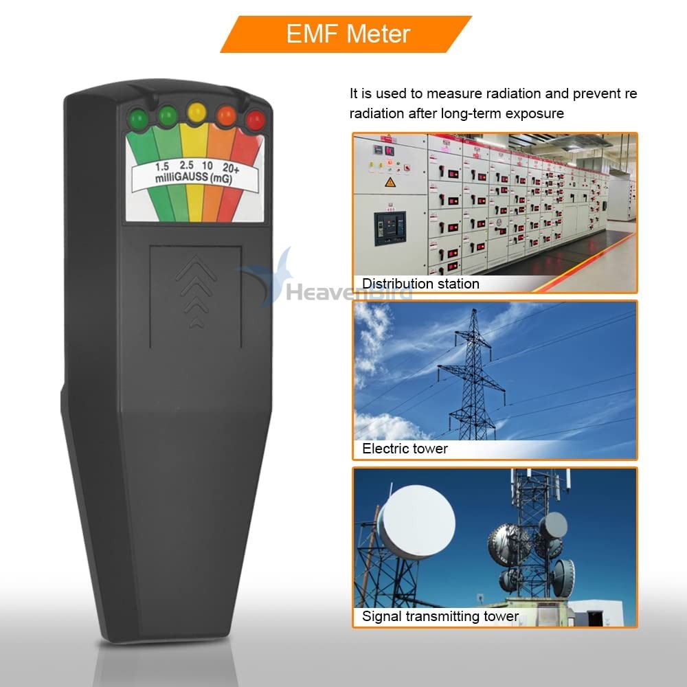 EMF Meter, 5 LED Magnetic Field Detector, Ghost Hunting Equipment Tester for Home, Office & Outdoor Inspections