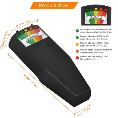 EMF Meter, 5 LED Magnetic Field Detector, Ghost Hunting Equipment Tester for Home, Office & Outdoor Inspections