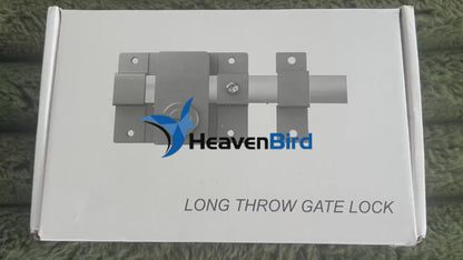 Long Throw Gate Lock, Fit for 40-80mm Wooden Door, Anti-Rust, Double Sides Locking, Right & Left Door, 5 Keys