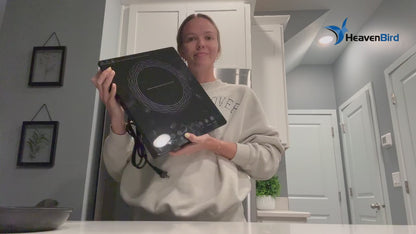 Portable Induction Burner 1800W Large 8 Heating Coi  Hot Plate Countertop Burner with Touch Panel Power & Temp Adjustable Hot Plate Cooker with 4-Hour Timerl